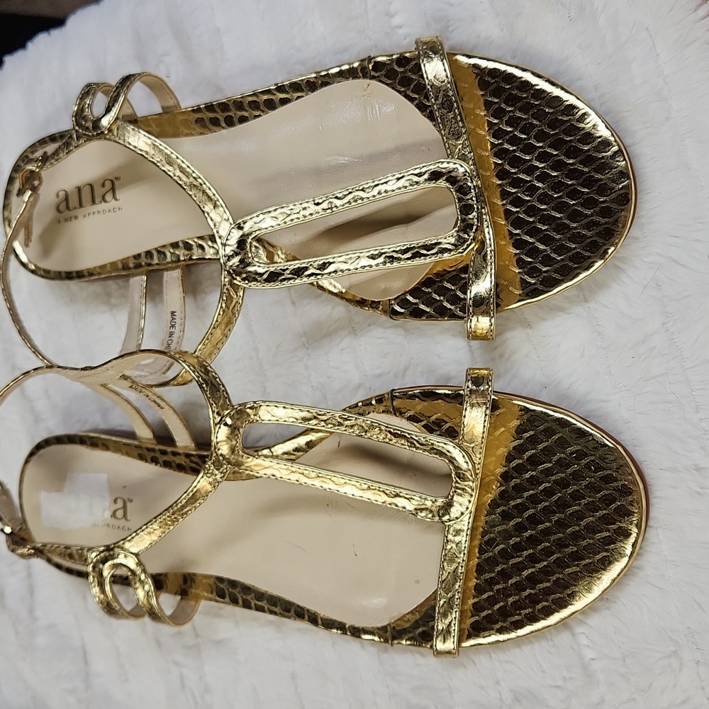 A.n.a gladiator sandals, gold, size 8 NWOB